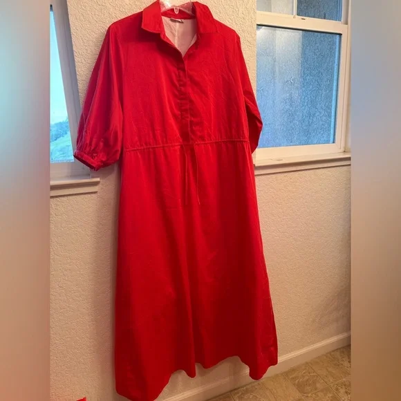 Hermoza Natalia Resort Wear & Quiet Luxury Susanna  Cinched Waist Maxi 💯% Cotton - Picture 4 of 14